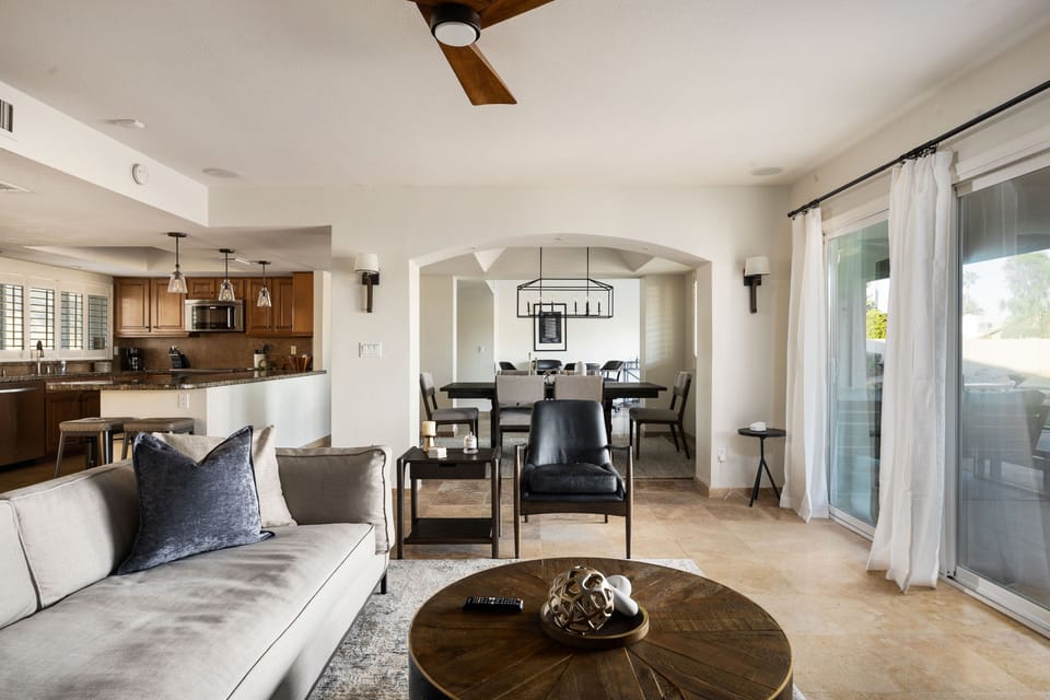 Living Area w/ Kitchen in Background