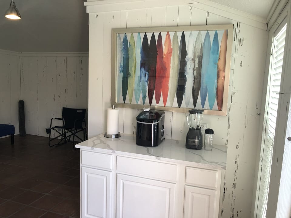 Pool house. Perfect area to set up snacks for hungry swimmers!