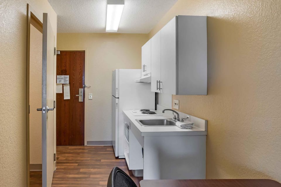 Studio, 1 Queen Bed, Accessible, Non Smoking | Private kitchen | Full-size fridge, microwave, stovetop, coffee/tea maker