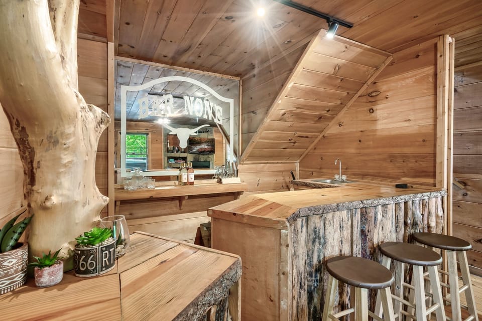 Mix up some cocktails at the wet bar.