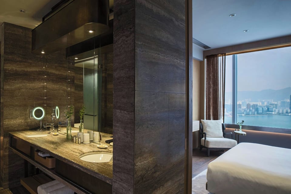 Designer toiletries, hair dryer, bathrobes, slippers