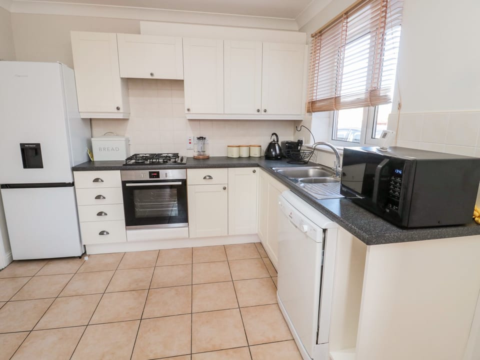 Fridge, dishwasher, electric kettle, toaster