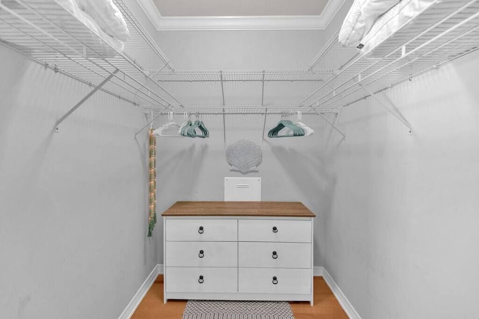Walk in closet in master bedroom