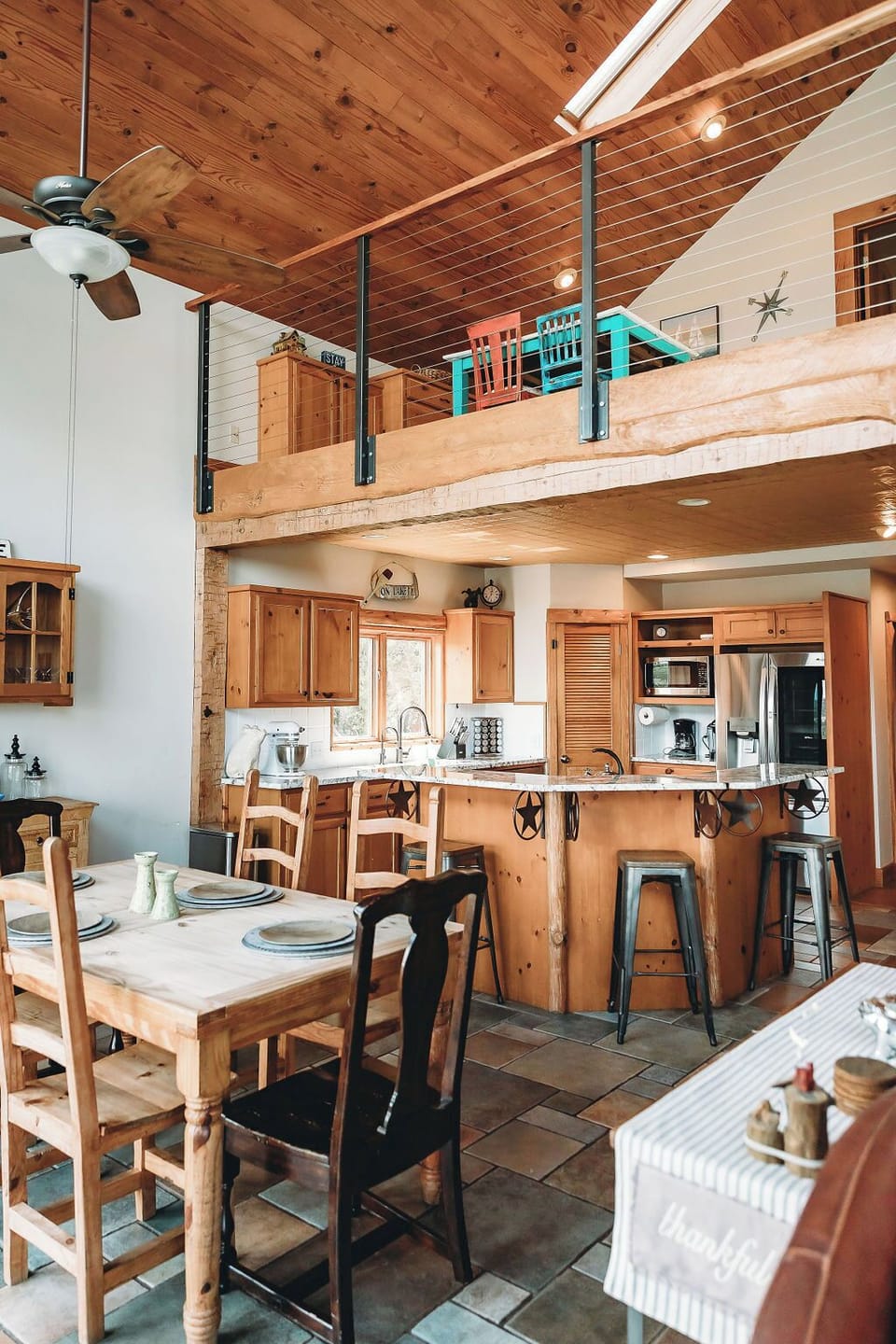 open concept Kitching and dining seating for 10