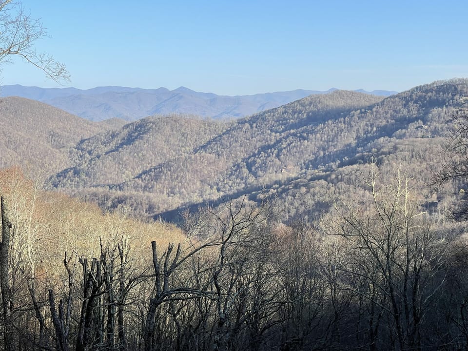 View off deck looking southeast toward Blue Ridge (about 35 miles away)