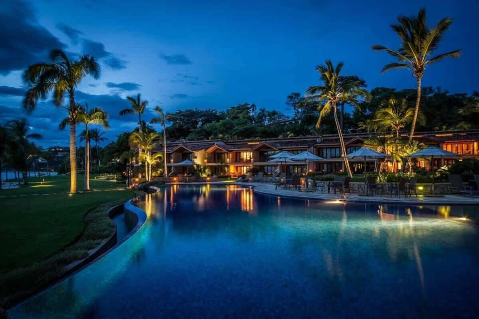 Pool view at night