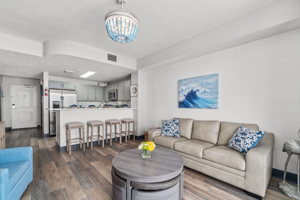 Living Area with Queen Sleeper Sofa