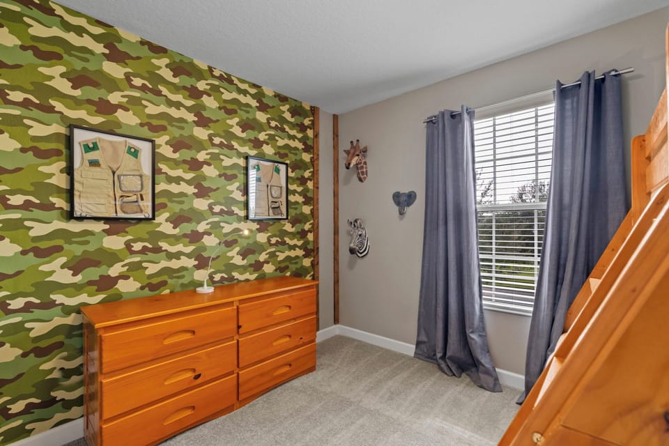 Bedroom #2: 1 Full-size bed with pull-over bed + 1 Twin-size bed (Upstairs)