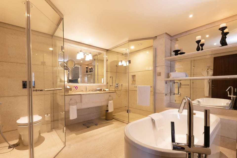 Eco-friendly toiletries, hair dryer, bathrobes, slippers
