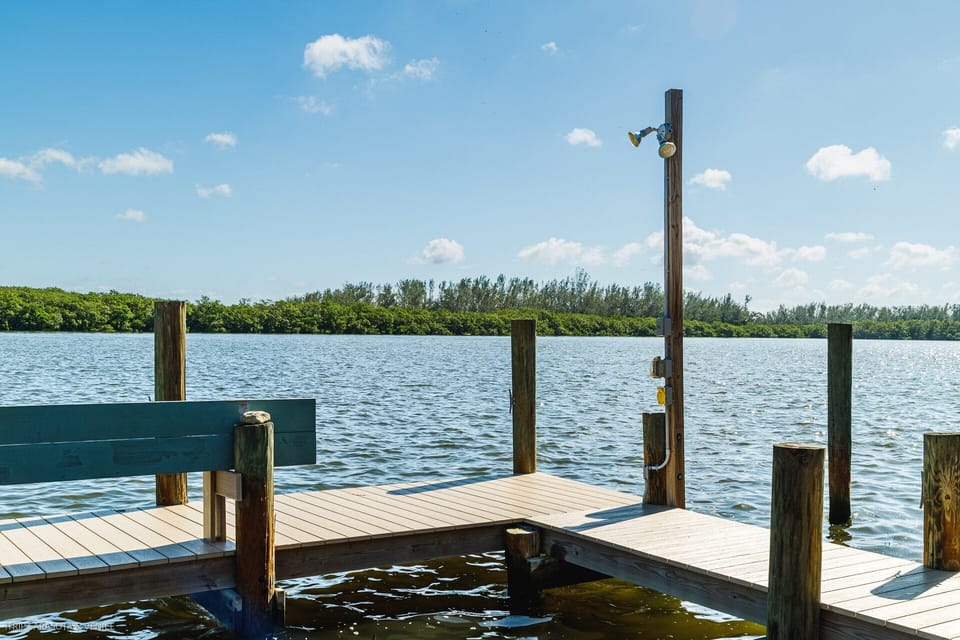 Private dock to use for kayaking, boating, sunrises  or for watching the dolphins swim by.....