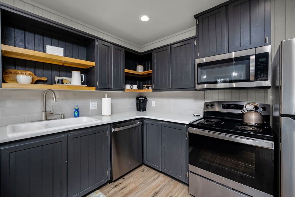Fully equipped kitchen for all your cooking needs.