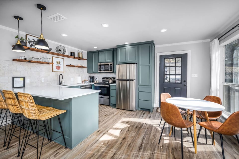 Spacious open-concept area for family and friends.
