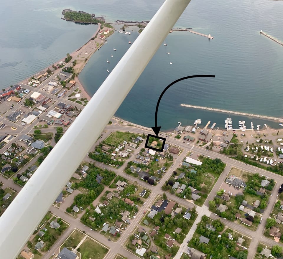 Aerial view of house