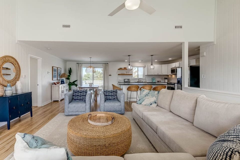 Top-Level Living Room with Deck Access