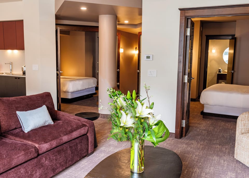 Superior Suite, Multiple Beds, City View (Penthouse Saint-Sulpice) | Living area | 43-inch LCD TV with cable channels, TV
