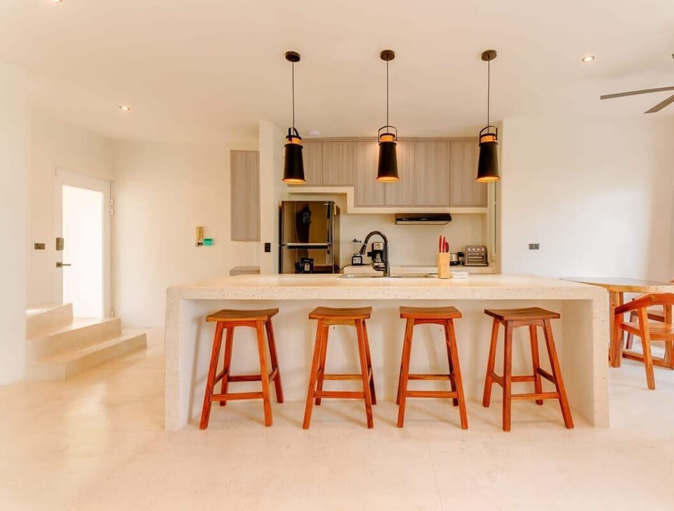 The kitchen is a great place to gather and plan the day’s activities
