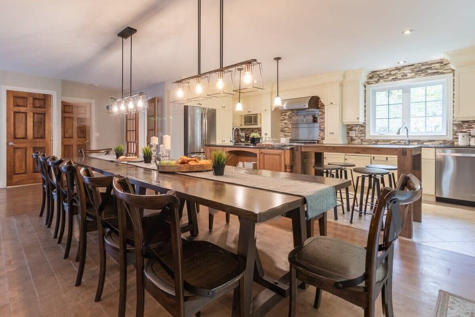 Our large dinning table to enjoy a good meal with friends and family