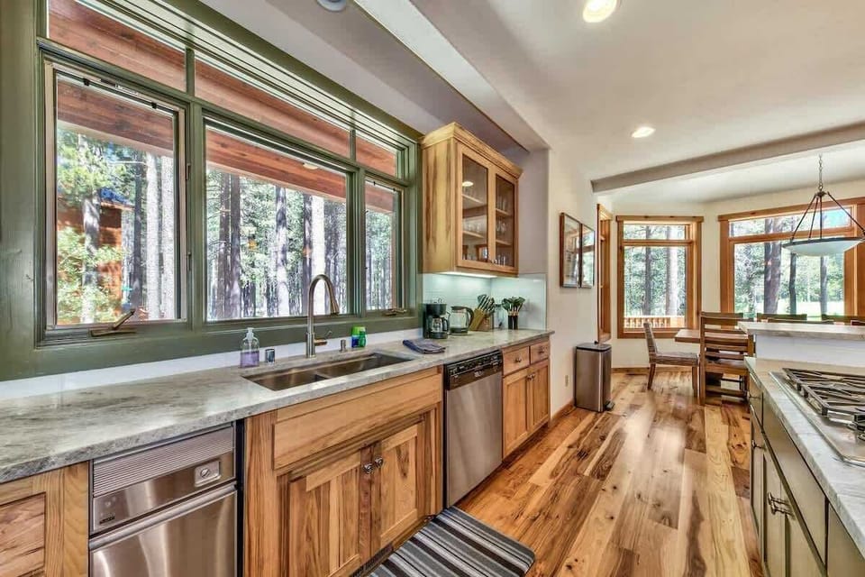 Well equipped kitchen, with enough bakeware, cookware, dinnerware, and utensils to prepare and enjoy a holiday meal. 

The coffee pot is a standard drip coffee maker, with a washable filter. 