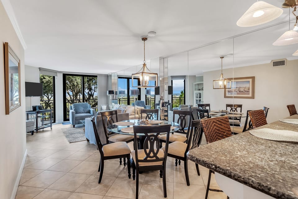 Open living and dining concept.