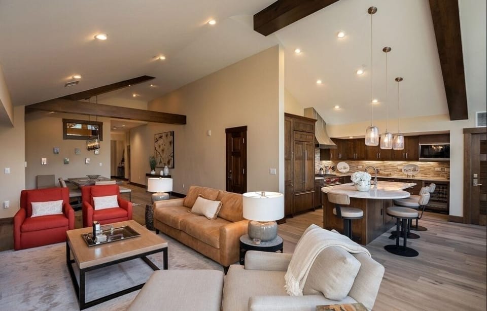 Living room and kitchen