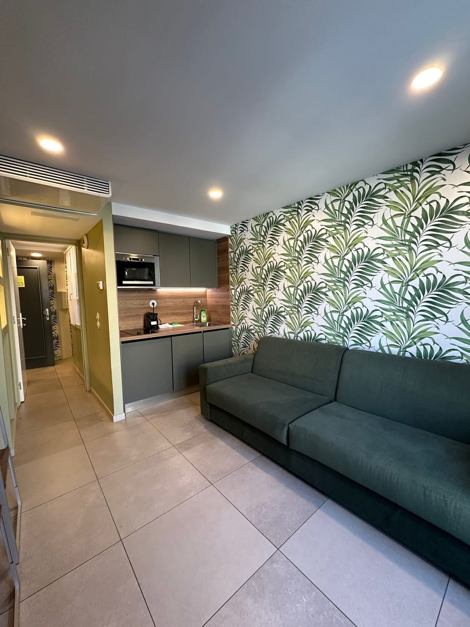 Standard Apartment | Living area | 22-inch flat-screen TV with digital channels, TV