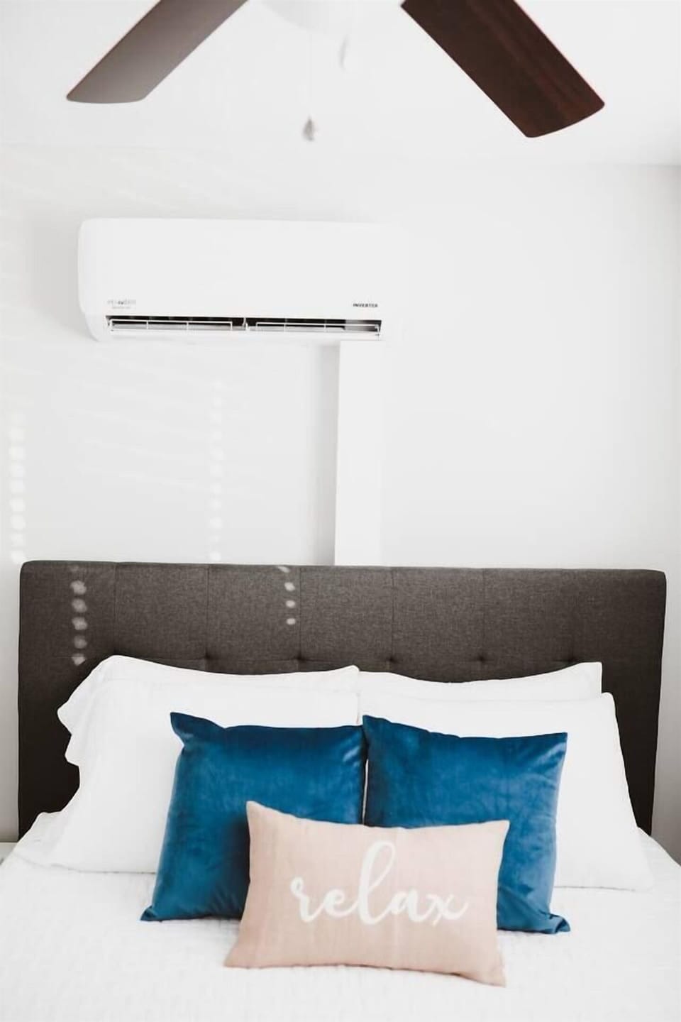 Master bedroom also contains a ceiling fan and mini split AC/heat system