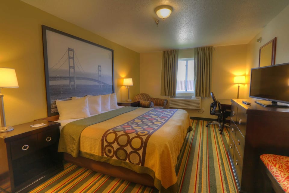 Desk, blackout drapes, iron/ironing board, free cribs/infant beds