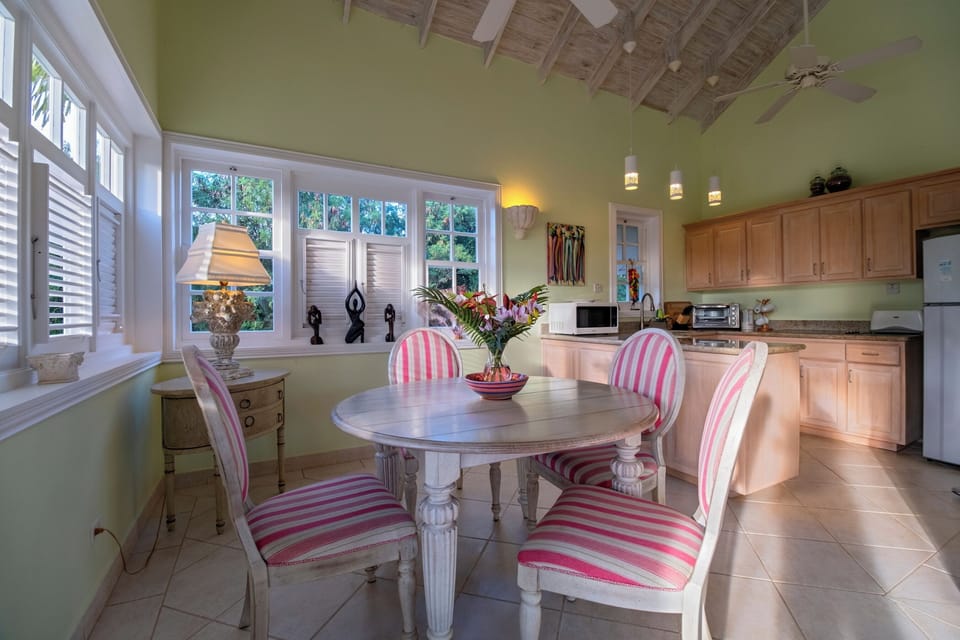 Dining area on looking the kitchen