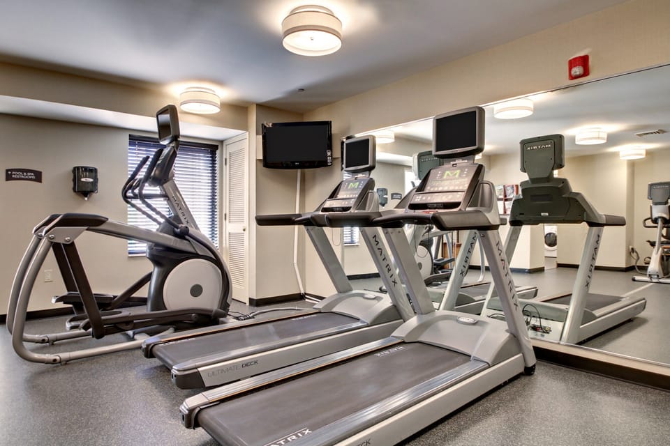 Get an early morning workout at the gym.