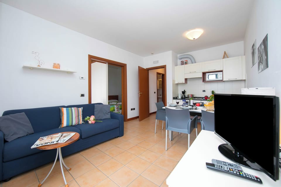 Living room and open plan kitchen