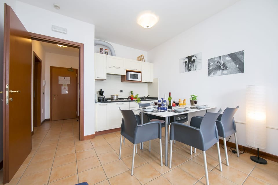 Modern kitchen and dining area
