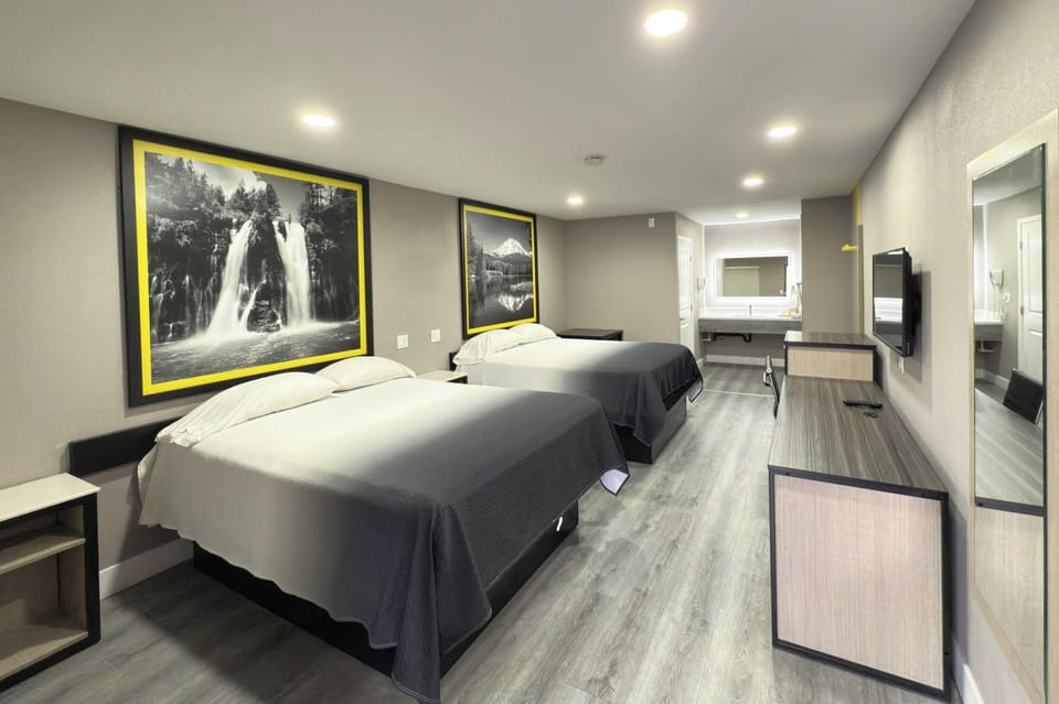 Standard Room, 2 Queen Beds | Soundproofing, free cribs/infant beds, free rollaway beds, free WiFi