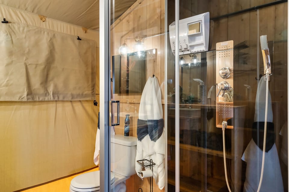 Our showers feature endless hot water, body sprays and great water pressure!