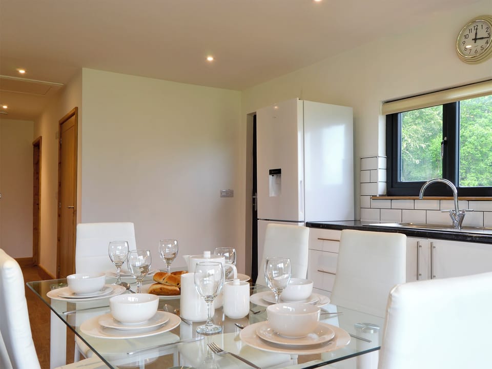 Kitchen and dining area | Offa&rsquo;s Dyke Lodge - Acre Luxury Lodges, Stanner, near Kington