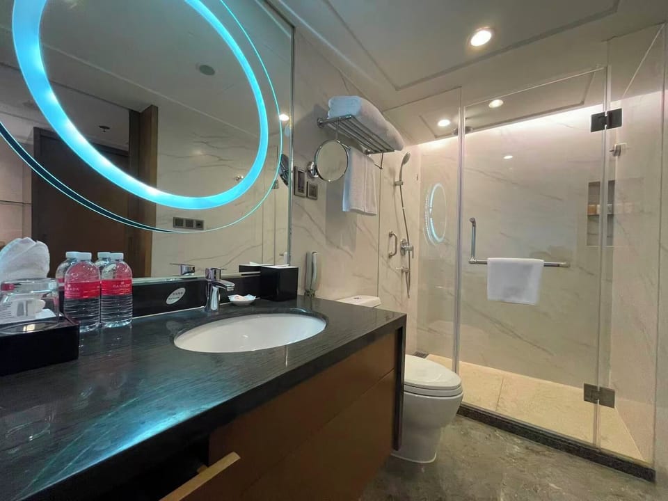 Deluxe Room, 1 King Bed, Non Smoking | Bathroom | Hair dryer, bathrobes, towels