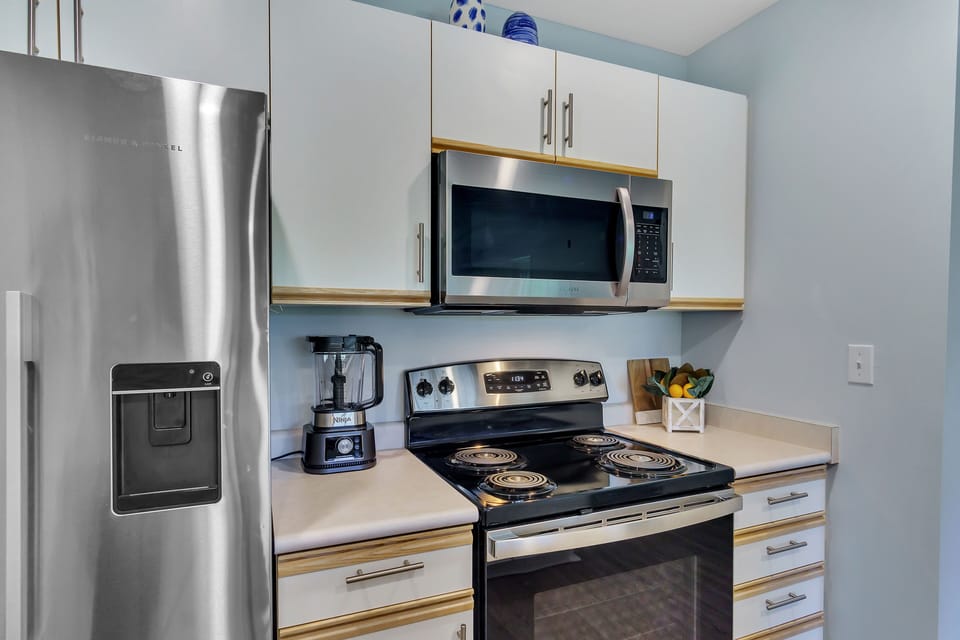 Well stocked kitchen for when you decide to treat yourself to some meals.