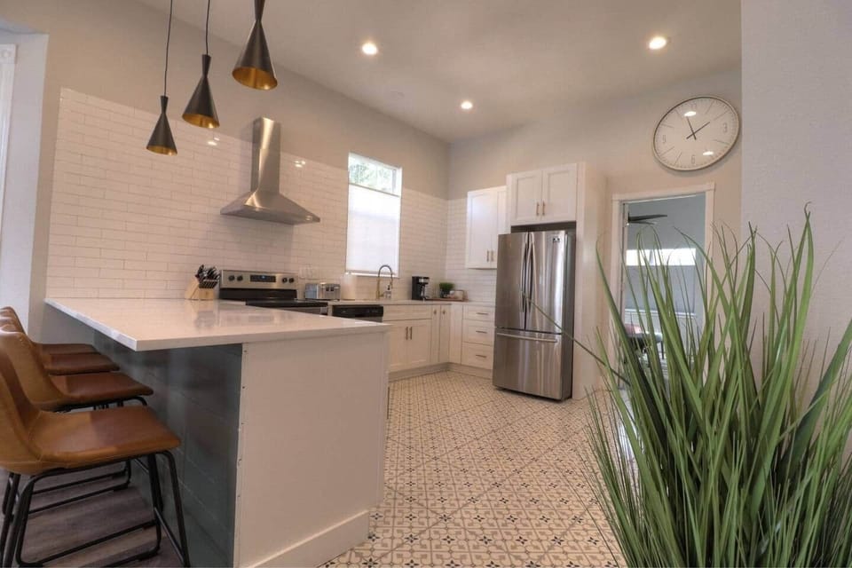 The kitchen is fully stocked with everything you need to cook for yourself or your entire family. 