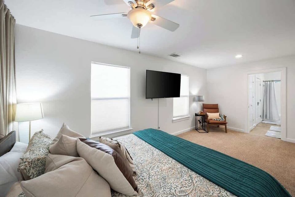 Primary bedroom with King bed and private bathroom