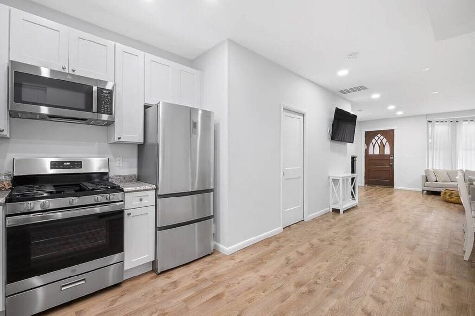 Modern meets cozy in this open-concept kitchen and living space.