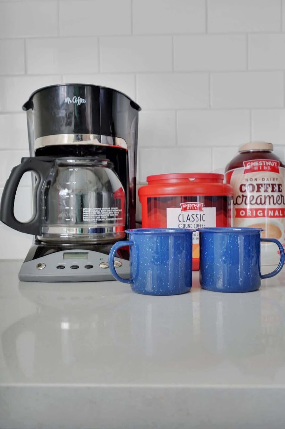 Coffee with creamer available.
