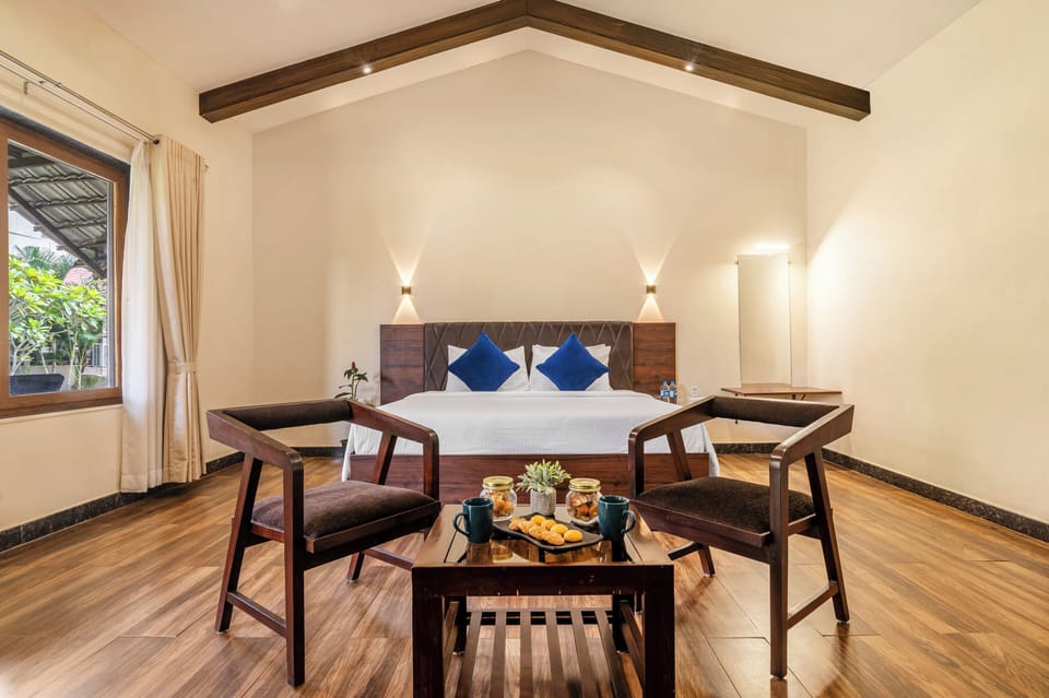 Garden View Cottage with Sit out | Egyptian cotton sheets, premium bedding, memory foam beds, minibar