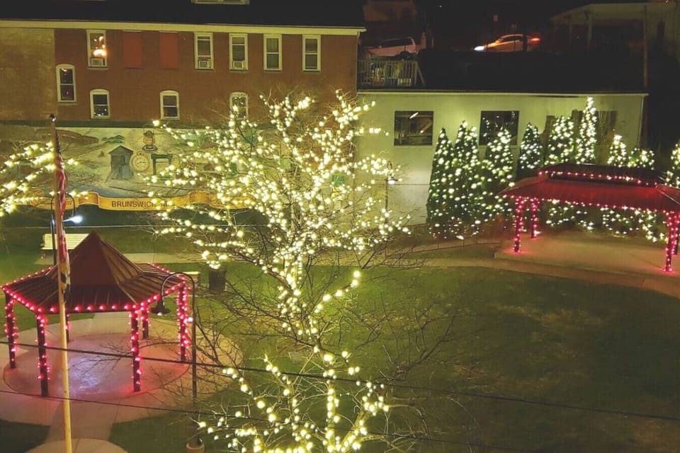 Park across the street at Christmas