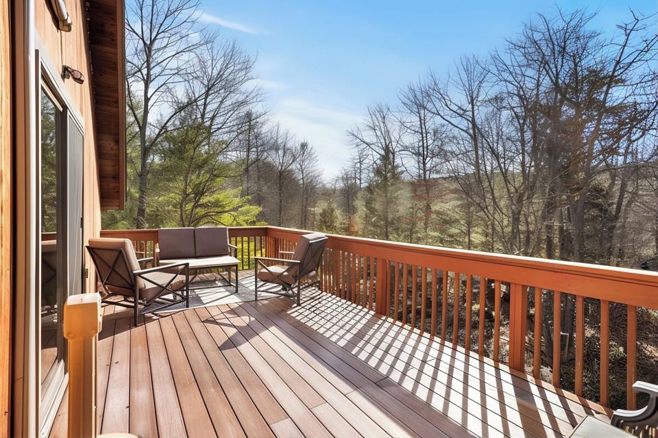 Loft Area's Large Deck with Two Seating Areas