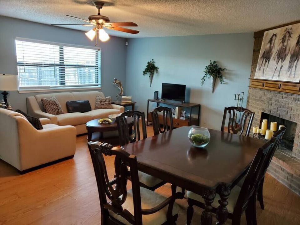 Seamless flow between the dining area and living room for effortless entertaining
