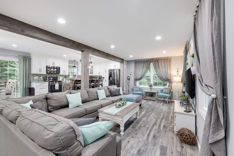 Open concept Living Room/Dining Room/Kitchen