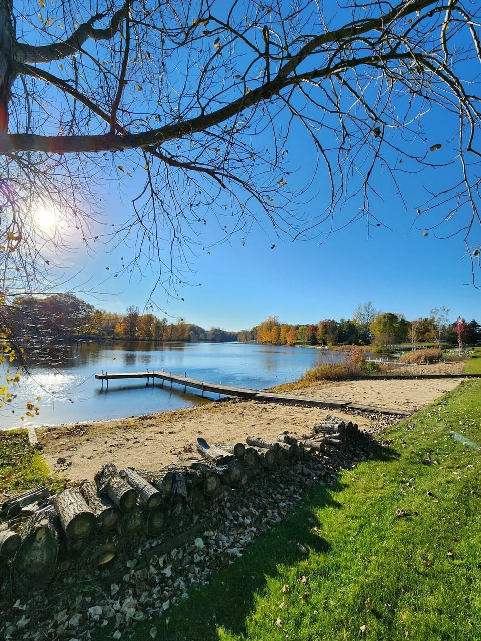 Private beach and dock