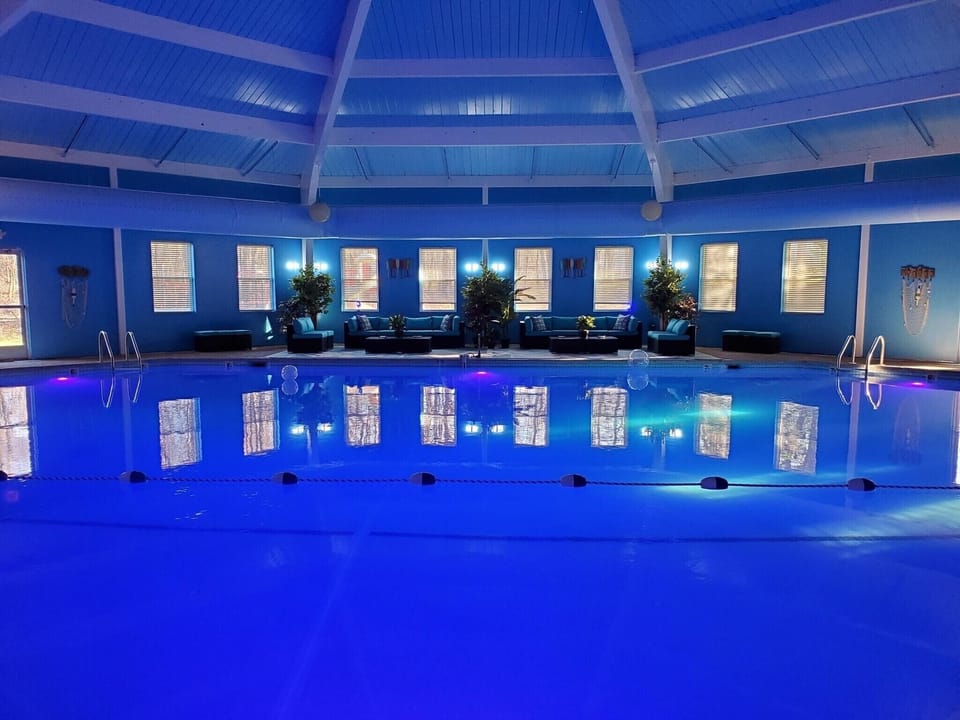 Beautiful heated community indoor pool Across the street . 