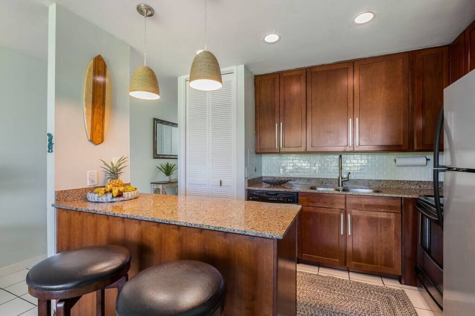 Warm kitchen setup ready for simple meals & laid-back cooking