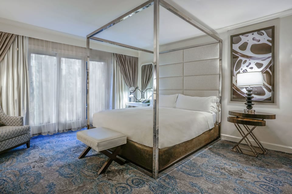 Premium bedding, down comforters, pillowtop beds, in-room safe