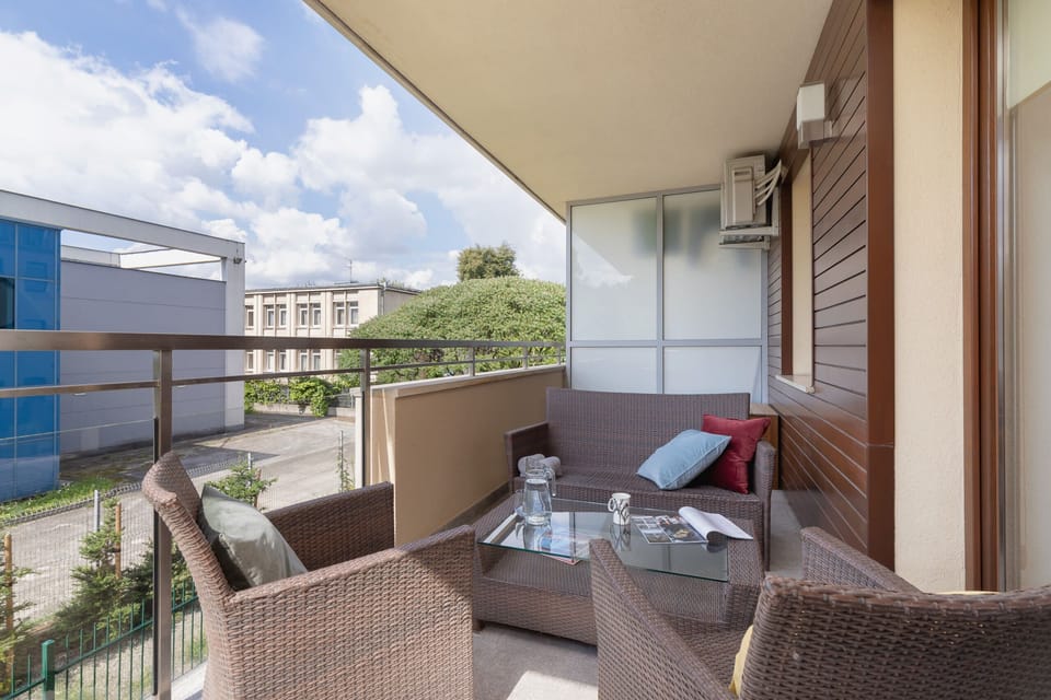 Balcony perfect for drinking coffee or tea. 